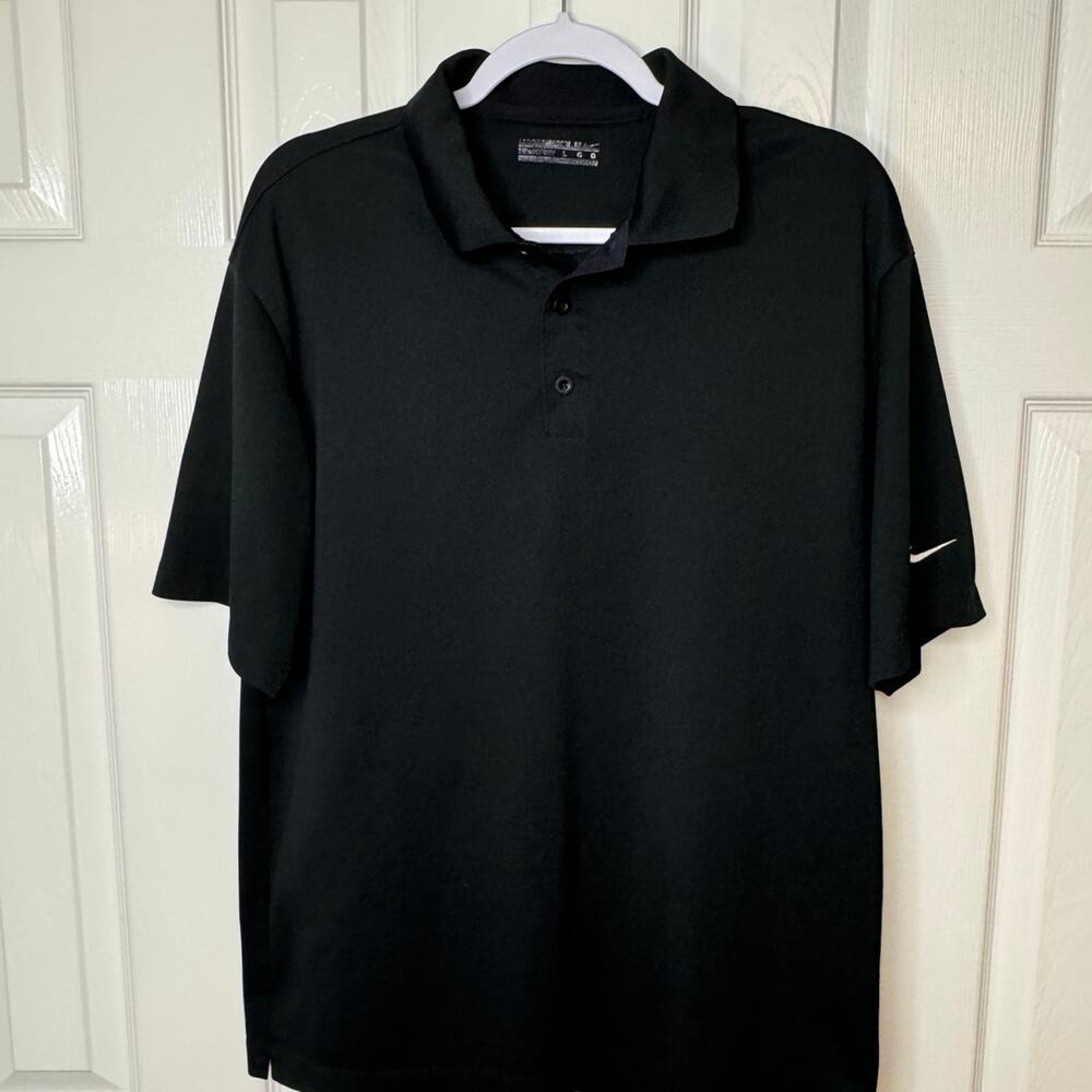 Mens Nike Golf-Large-black-polo-white check-